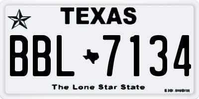 TX license plate BBL7134