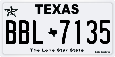 TX license plate BBL7135