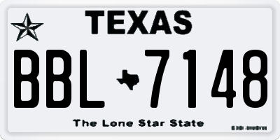 TX license plate BBL7148