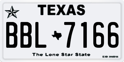 TX license plate BBL7166
