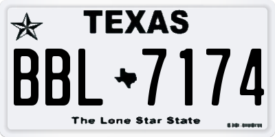 TX license plate BBL7174