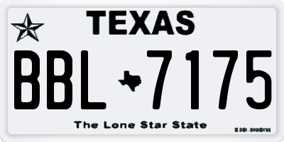 TX license plate BBL7175