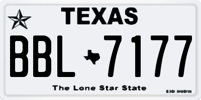 TX license plate BBL7177