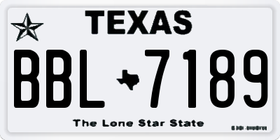 TX license plate BBL7189