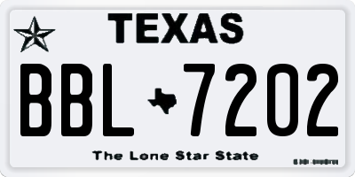 TX license plate BBL7202