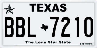 TX license plate BBL7210