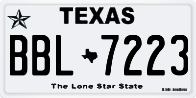 TX license plate BBL7223