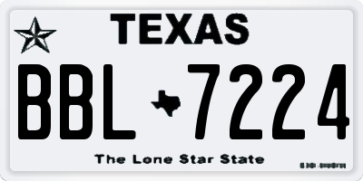 TX license plate BBL7224