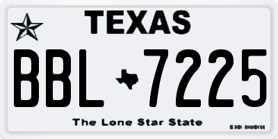 TX license plate BBL7225