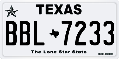 TX license plate BBL7233