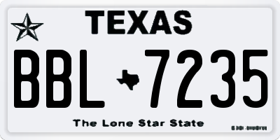 TX license plate BBL7235