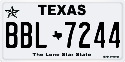 TX license plate BBL7244