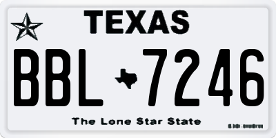TX license plate BBL7246
