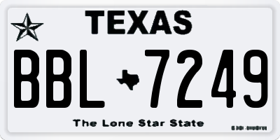 TX license plate BBL7249