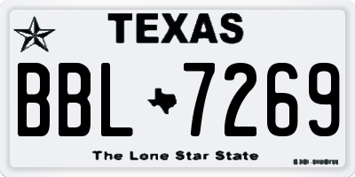TX license plate BBL7269