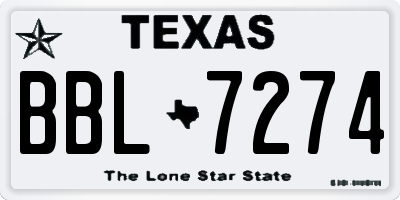 TX license plate BBL7274