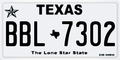 TX license plate BBL7302