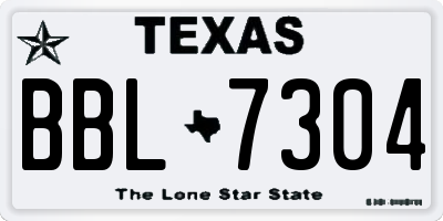TX license plate BBL7304