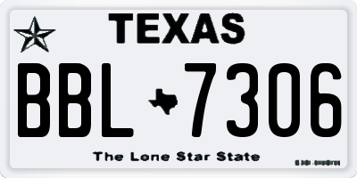 TX license plate BBL7306