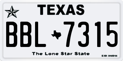 TX license plate BBL7315