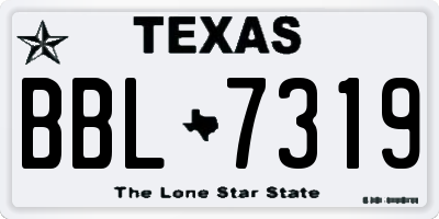 TX license plate BBL7319
