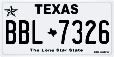 TX license plate BBL7326