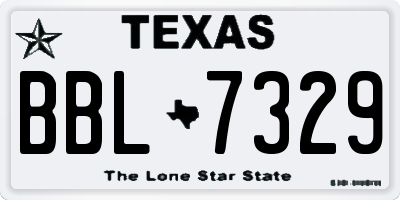 TX license plate BBL7329