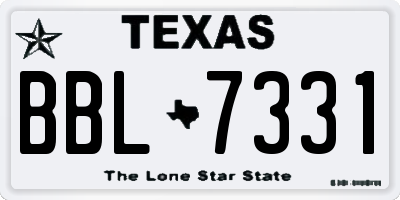 TX license plate BBL7331