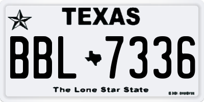 TX license plate BBL7336