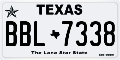 TX license plate BBL7338