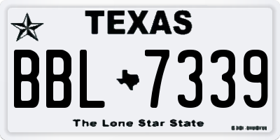 TX license plate BBL7339