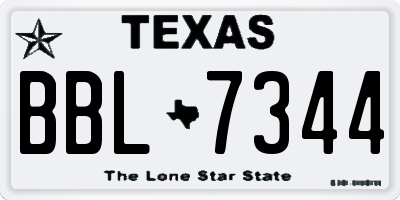 TX license plate BBL7344