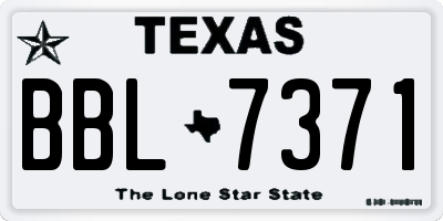 TX license plate BBL7371