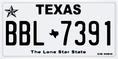 TX license plate BBL7391