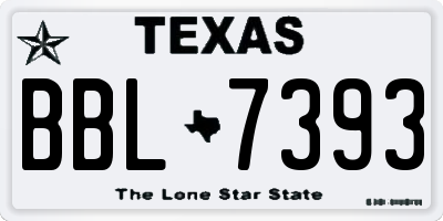 TX license plate BBL7393