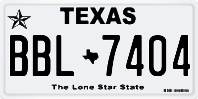 TX license plate BBL7404