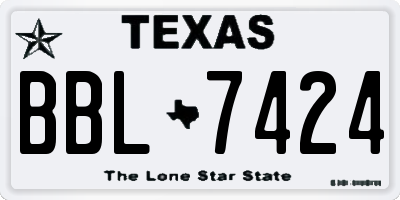 TX license plate BBL7424