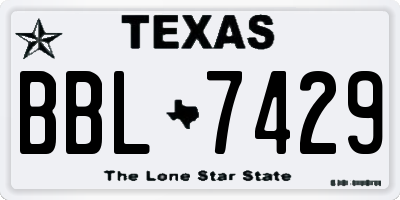 TX license plate BBL7429