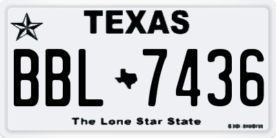 TX license plate BBL7436