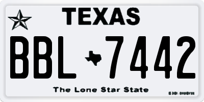 TX license plate BBL7442