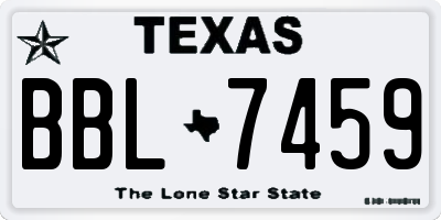 TX license plate BBL7459