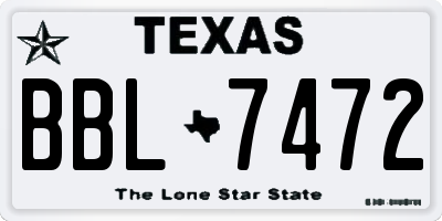 TX license plate BBL7472