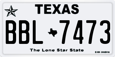 TX license plate BBL7473