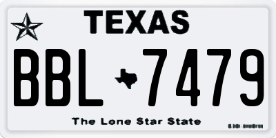 TX license plate BBL7479