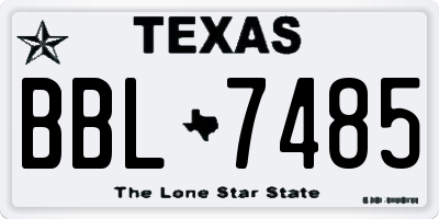 TX license plate BBL7485