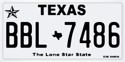 TX license plate BBL7486