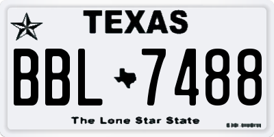TX license plate BBL7488