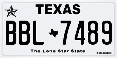 TX license plate BBL7489