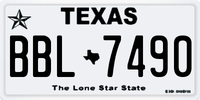 TX license plate BBL7490