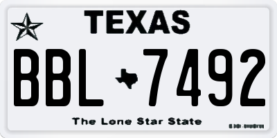 TX license plate BBL7492